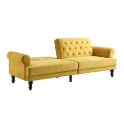 Hanney 3-Seater Chesterfield Sofabed In Mustard Yellow Velvet -Entreprise Cc Shop AYSF 011 MUSTARD VEL WB3