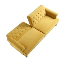 Hanney 3-Seater Chesterfield Sofabed In Mustard Yellow Velvet -Entreprise Cc Shop AYSF 011 MUSTARD VEL WB4
