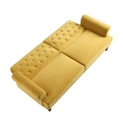 Hanney 3-Seater Chesterfield Sofabed In Mustard Yellow Velvet -Entreprise Cc Shop AYSF 011 MUSTARD VEL WB5