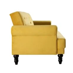 Hanney 3-Seater Chesterfield Sofabed In Mustard Yellow Velvet -Entreprise Cc Shop AYSF 011 MUSTARD VEL WB6