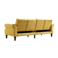 Hanney 3-Seater Chesterfield Sofabed In Mustard Yellow Velvet -Entreprise Cc Shop AYSF 011 MUSTARD VEL WB7