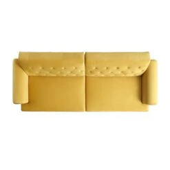 Hanney 3-Seater Chesterfield Sofabed In Mustard Yellow Velvet -Entreprise Cc Shop AYSF 011 MUSTARD VEL WB8