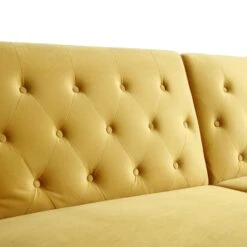 Hanney 3-Seater Chesterfield Sofabed In Mustard Yellow Velvet -Entreprise Cc Shop AYSF 011 MUSTARD VEL detail2
