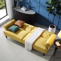 Hanney 3-Seater Chesterfield Sofabed In Mustard Yellow Velvet -Entreprise Cc Shop AYSF 011 MUSTARD VEL scene2 8aaca46c 3a31 40d0 94f7 71fef09c225c