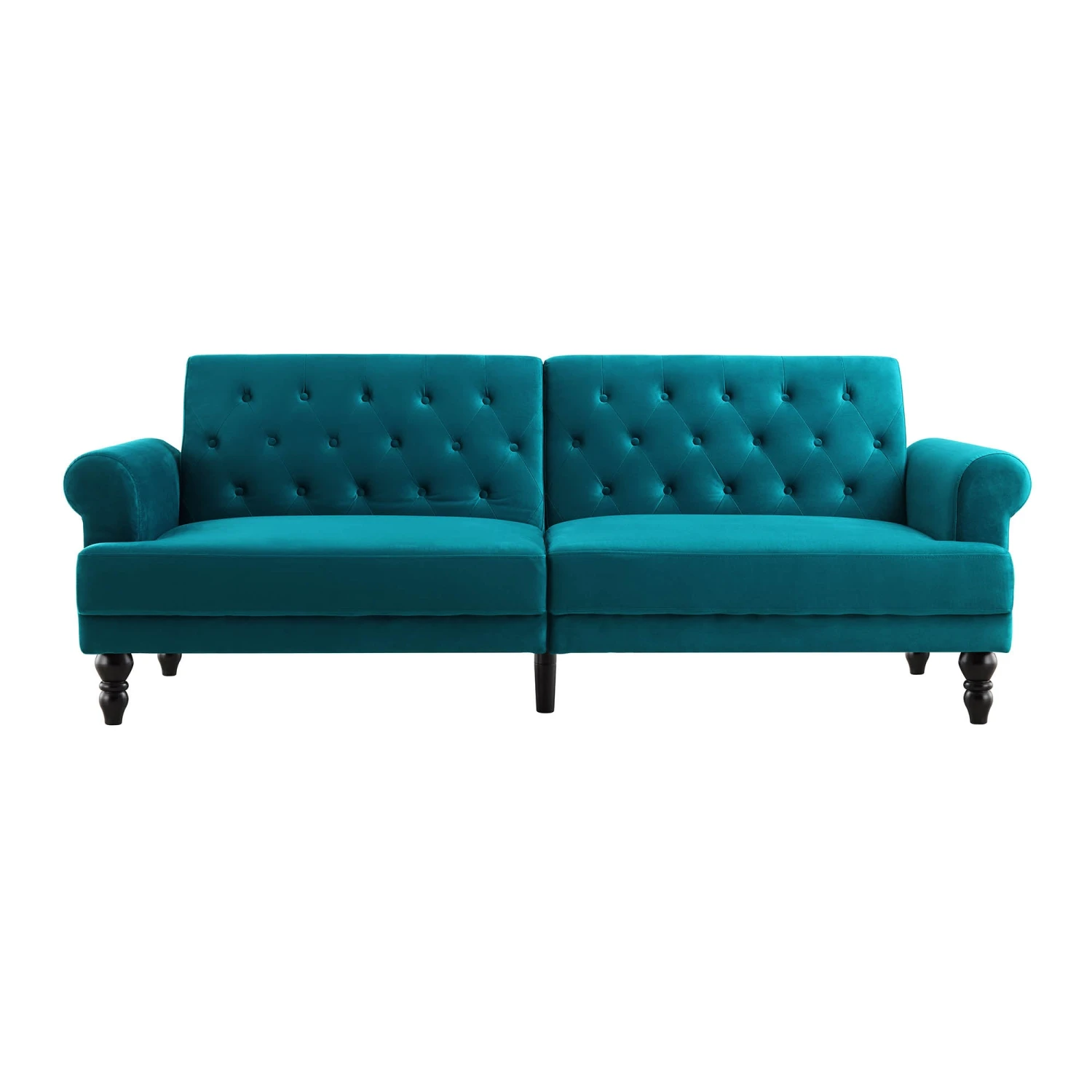Hanney 3-Seater Chesterfield Sofabed In Teal Velvet 6 Hanney 3-Seater Chesterfield Sofabed In Teal Velvet - Image 4
