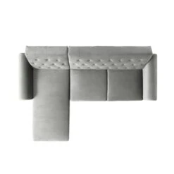 Hanney Chesterfield Chaise Sofabed In Grey Velvet 30 Hanney Chesterfield Chaise Sofabed In Grey Velvet -Entreprise Cc Shop AYSF 012 GREY VEL WB7