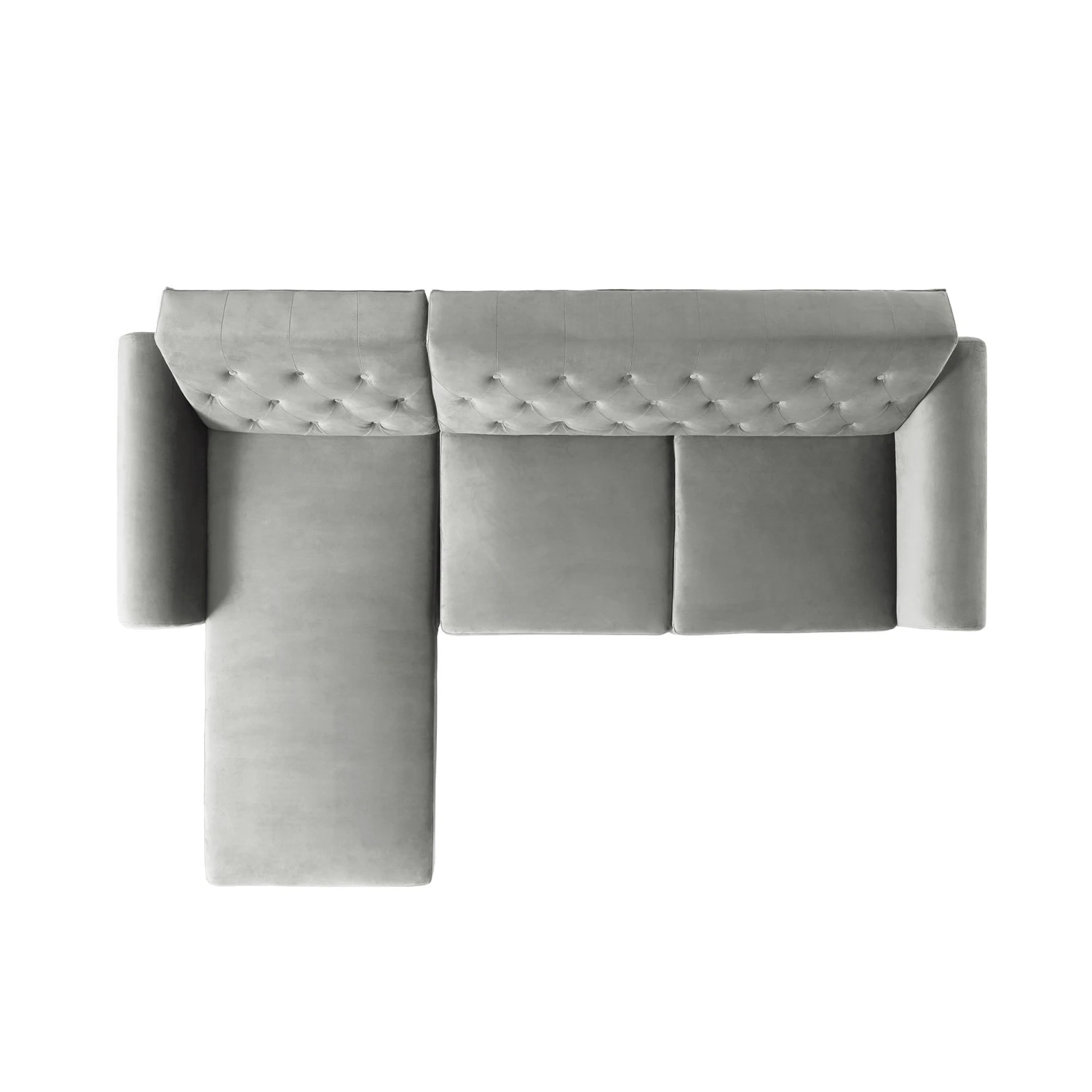 Hanney Chesterfield Chaise Sofabed In Grey Velvet 13 Hanney Chesterfield Chaise Sofabed In Grey Velvet - Image 11