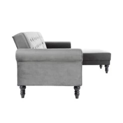 Hanney Chesterfield Chaise Sofabed In Grey Velvet 31 Hanney Chesterfield Chaise Sofabed In Grey Velvet -Entreprise Cc Shop AYSF 012 GREY VEL WB8
