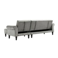 Hanney Chesterfield Chaise Sofabed In Grey Velvet 32 Hanney Chesterfield Chaise Sofabed In Grey Velvet -Entreprise Cc Shop AYSF 012 GREY VEL WB9