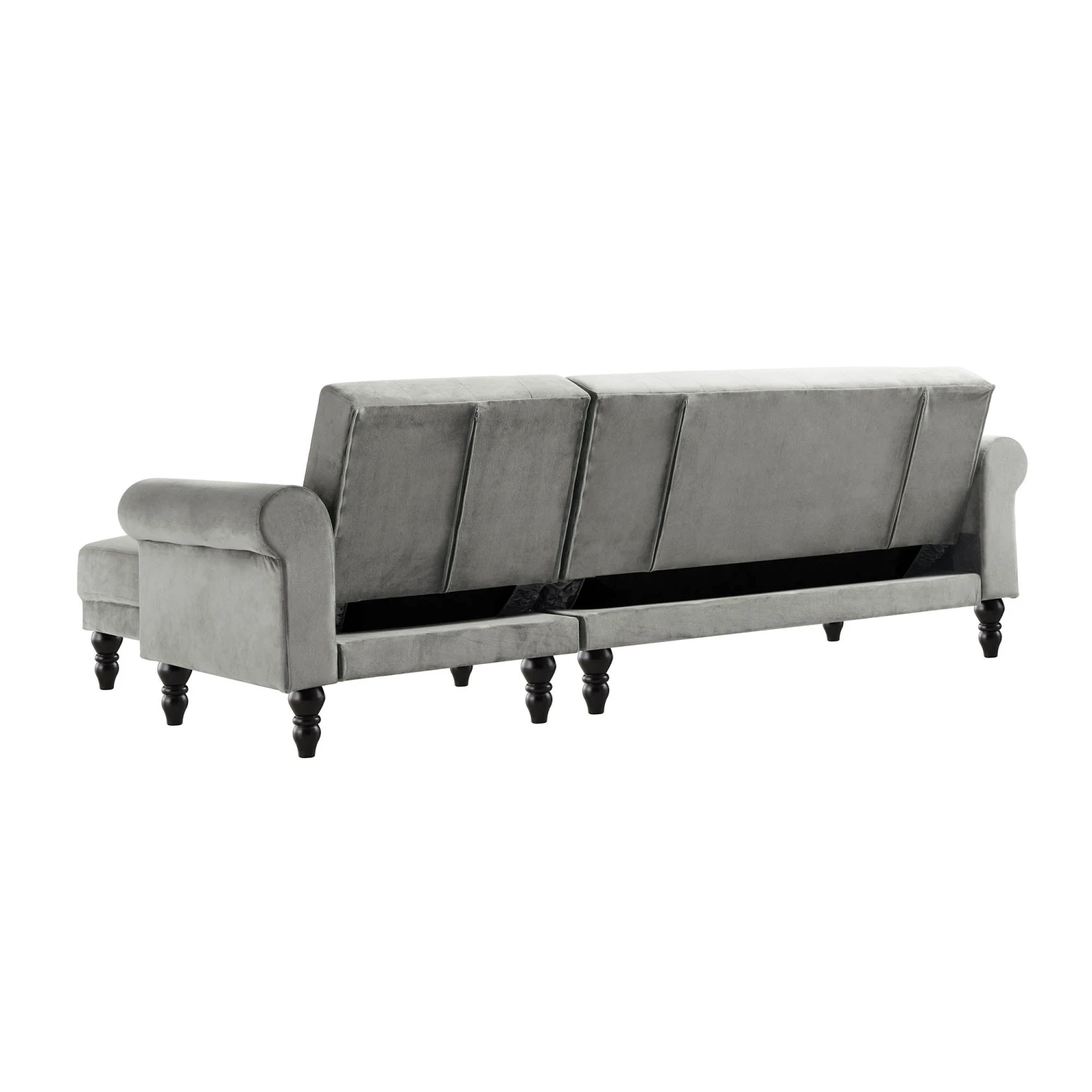 Hanney Chesterfield Chaise Sofabed In Grey Velvet 15 Hanney Chesterfield Chaise Sofabed In Grey Velvet - Image 13