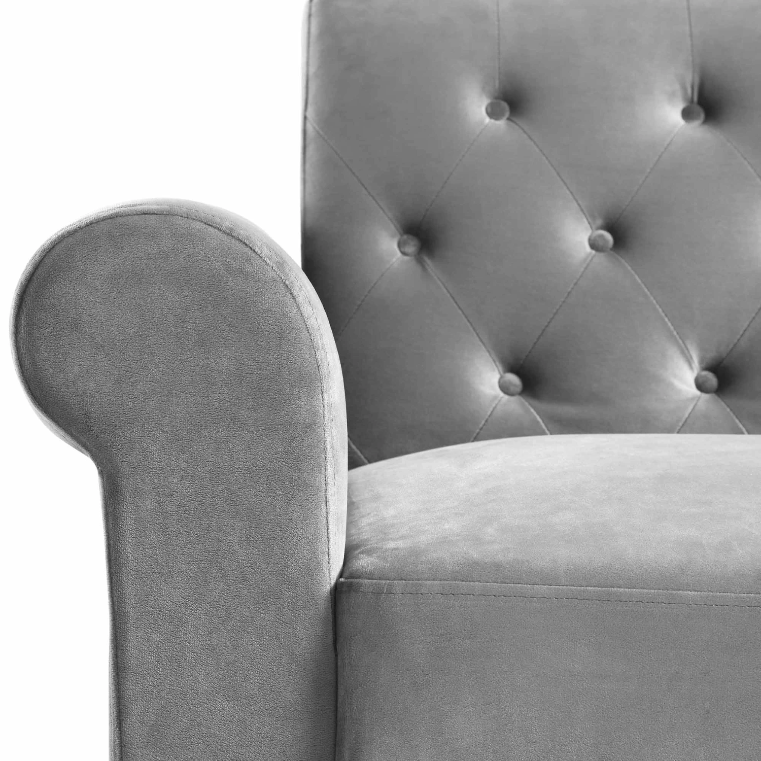 Hanney Chesterfield Chaise Sofabed In Grey Velvet 18 Hanney Chesterfield Chaise Sofabed In Grey Velvet - Image 16