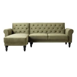Hanney Chesterfield Chaise Sofabed In Moss Green Velvet 23 Hanney Chesterfield Chaise Sofabed In Moss Green Velvet -Entreprise Cc Shop AYSF 012 MOSSGREEN VEL WB1