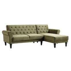 Hanney Chesterfield Chaise Sofabed In Moss Green Velvet 30 Hanney Chesterfield Chaise Sofabed In Moss Green Velvet -Entreprise Cc Shop AYSF 012 MOSSGREEN VEL WB9