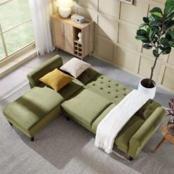 Hanney Chesterfield Chaise Sofabed In Moss Green Velvet 21 Hanney Chesterfield Chaise Sofabed In Moss Green Velvet -Entreprise Cc Shop AYSF 012 MOSSGREEN VEL scene2
