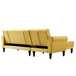 Hanney Chesterfield Chaise Sofabed In Mustard Yellow Velvet -Entreprise Cc Shop AYSF 012 MUSTARD VEL WB10