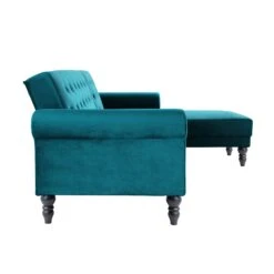 Hanney Chesterfield Chaise Sofabed In Teal Velvet -Entreprise Cc Shop AYSF 012 TEAL VEL WB8