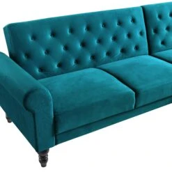 Hanney Chesterfield Chaise Sofabed In Teal Velvet -Entreprise Cc Shop AYSF 012 TEAL VEL detail1
