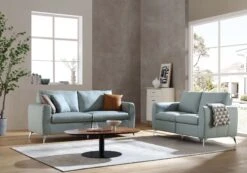 Noak 2-Seater Grey Faux Leather Sofa With Chrome Legs 28 Noak 2-Seater Grey Faux Leather Sofa With Chrome Legs -Entreprise Cc Shop AYSF 014 GREY PU setscene1