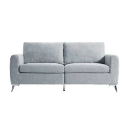 Noak 3-Seater Grey Woven Fabric Sofa With Chrome Legs 18 Noak 3-Seater Grey Woven Fabric Sofa With Chrome Legs -Entreprise Cc Shop AYSF 014 GREY WOVEN 3ST WB1