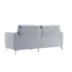 Noak 3-Seater Grey Woven Fabric Sofa With Chrome Legs 20 Noak 3-Seater Grey Woven Fabric Sofa With Chrome Legs -Entreprise Cc Shop AYSF 014 GREY WOVEN 3ST WB3