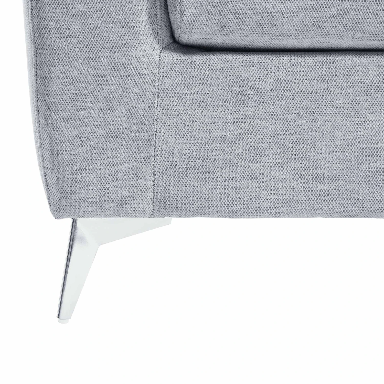 Noak 2-Seater Grey Woven Fabric Sofa With Chrome Legs 12 Noak 2-Seater Grey Woven Fabric Sofa With Chrome Legs - Image 10