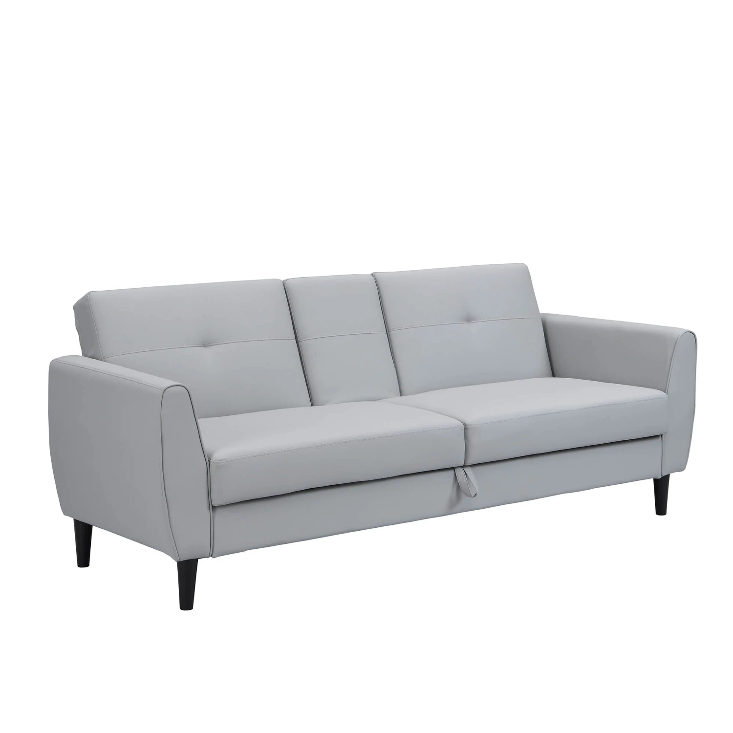 Latimer Grey Faux Leather 3-Seater Storage Sofa Bed 8 Latimer Grey Faux Leather 3-Seater Storage Sofa Bed - Image 6