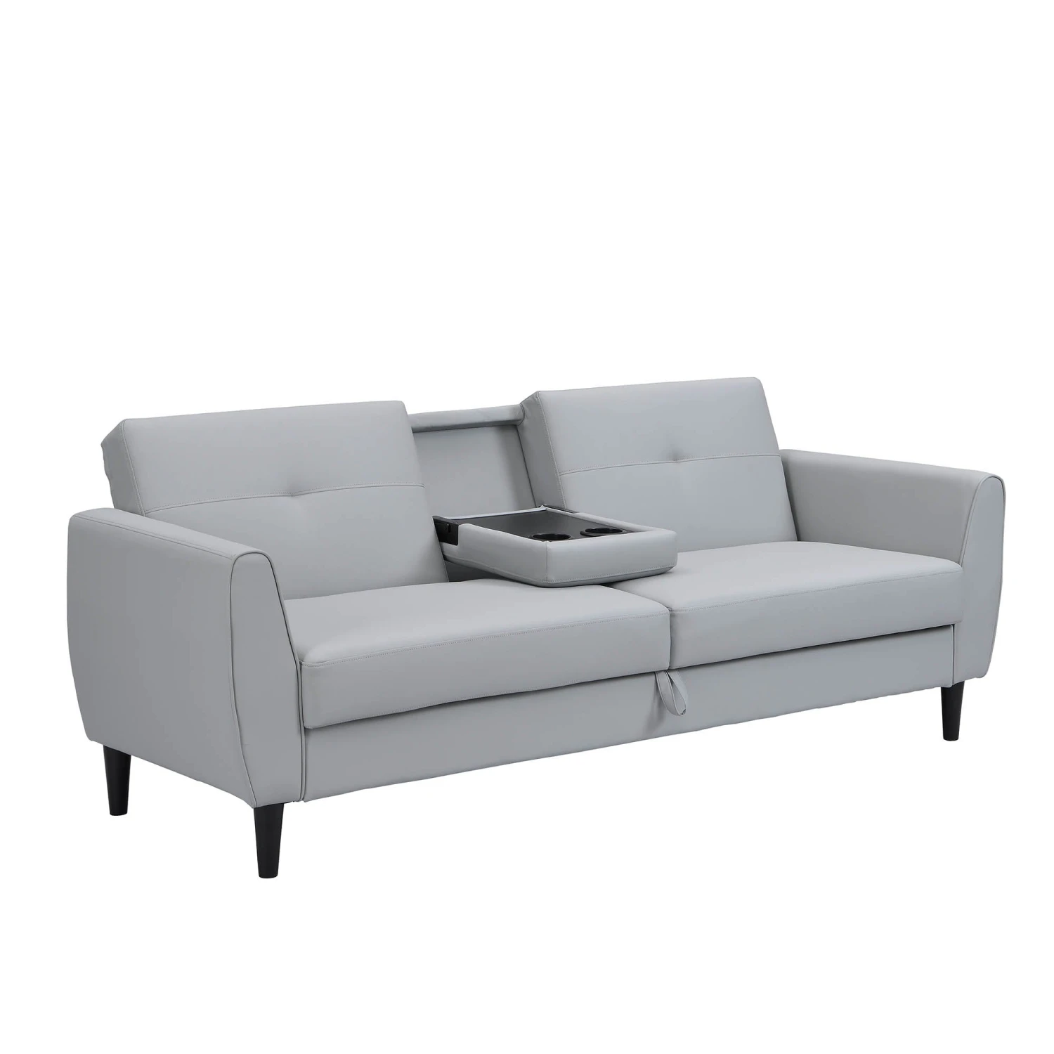 Latimer Grey Faux Leather 3-Seater Storage Sofa Bed 9 Latimer Grey Faux Leather 3-Seater Storage Sofa Bed - Image 7