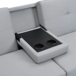 Latimer Grey Faux Leather 3-Seater Storage Sofa Bed 34 Latimer Grey Faux Leather 3-Seater Storage Sofa Bed -Entreprise Cc Shop AYSF 09 GREYPU 3ST detail2