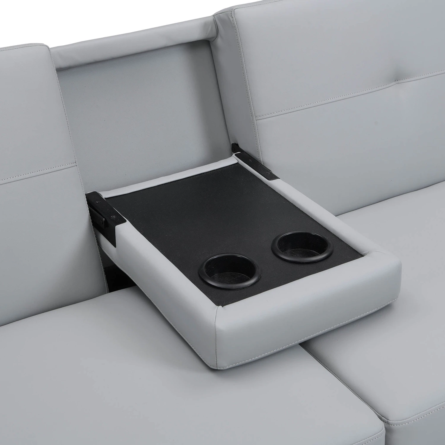 Latimer Grey Faux Leather 3-Seater Storage Sofa Bed 18 Latimer Grey Faux Leather 3-Seater Storage Sofa Bed - Image 16