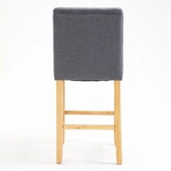 Harbury Set Of 2 Buttoned Bar Stools (Light Grey Linen) -Entreprise Cc Shop BCH 2112 LGREY LINEN 2P 6