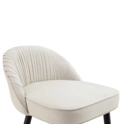 Miyae Set Of 2 Pleated Champagne Beige Velvet Upholstered Counter Stools -Entreprise Cc Shop BCH 2148 CHAMP VEL 2P detail1