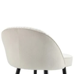 Miyae Set Of 2 Pleated Champagne Beige Velvet Upholstered Counter Stools -Entreprise Cc Shop BCH 2148 CHAMP VEL 2P detail2