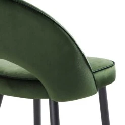 Oakley Set Of 2 Dark Green Velvet Upholstered Counter Stools With Contrast Piping 25 Oakley Set Of 2 Dark Green Velvet Upholstered Counter Stools With Contrast Piping -Entreprise Cc Shop BCH 2155 DARKGREEN VEL 2P detail3