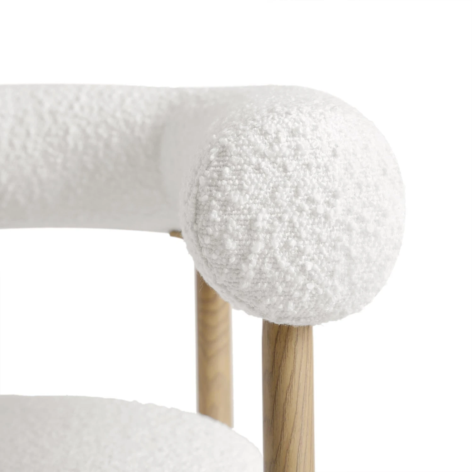 Fulbourn White Boucle Counter Stool With Natural Wood Effect Legs 13 Fulbourn White Boucle Counter Stool With Natural Wood Effect Legs - Image 11