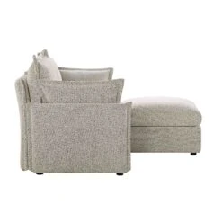 Byron Pillow Edge Mist Grey Boucle Modular Sofa, 2-Seater Chaise -Entreprise Cc Shop BOSF 7053 GREY BOU 2STCHAISE WB6