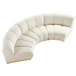 Granvia Ecru Boucle Modular Sofa, 3-Seater Curved Sofa -Entreprise Cc Shop BOSF 9381 BEIGE BOU 3ST CURVED WB3