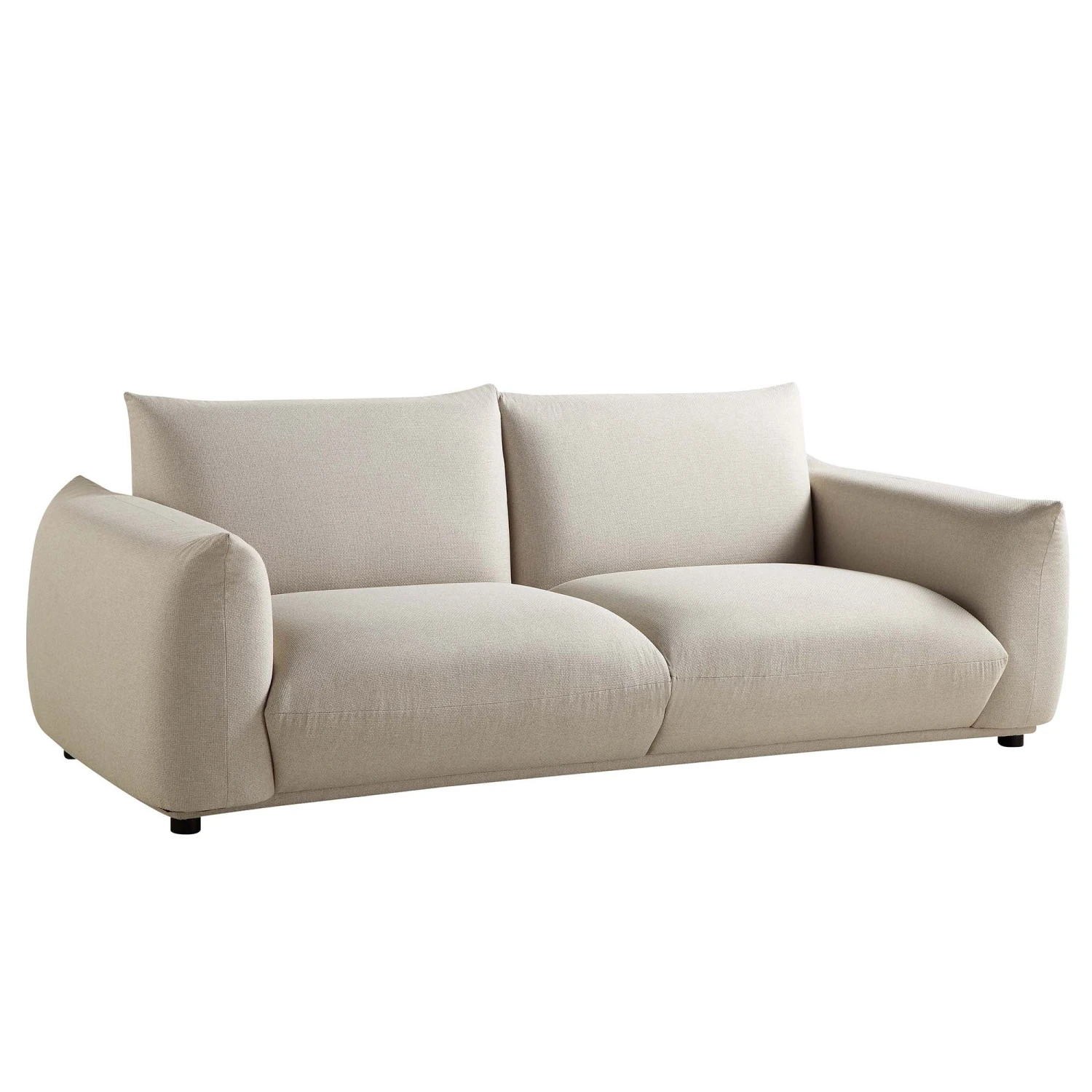 Gianni Three Seater Sofa, Beige Woven Fabric 9 Gianni Three Seater Sofa, Beige Woven Fabric - Image 7
