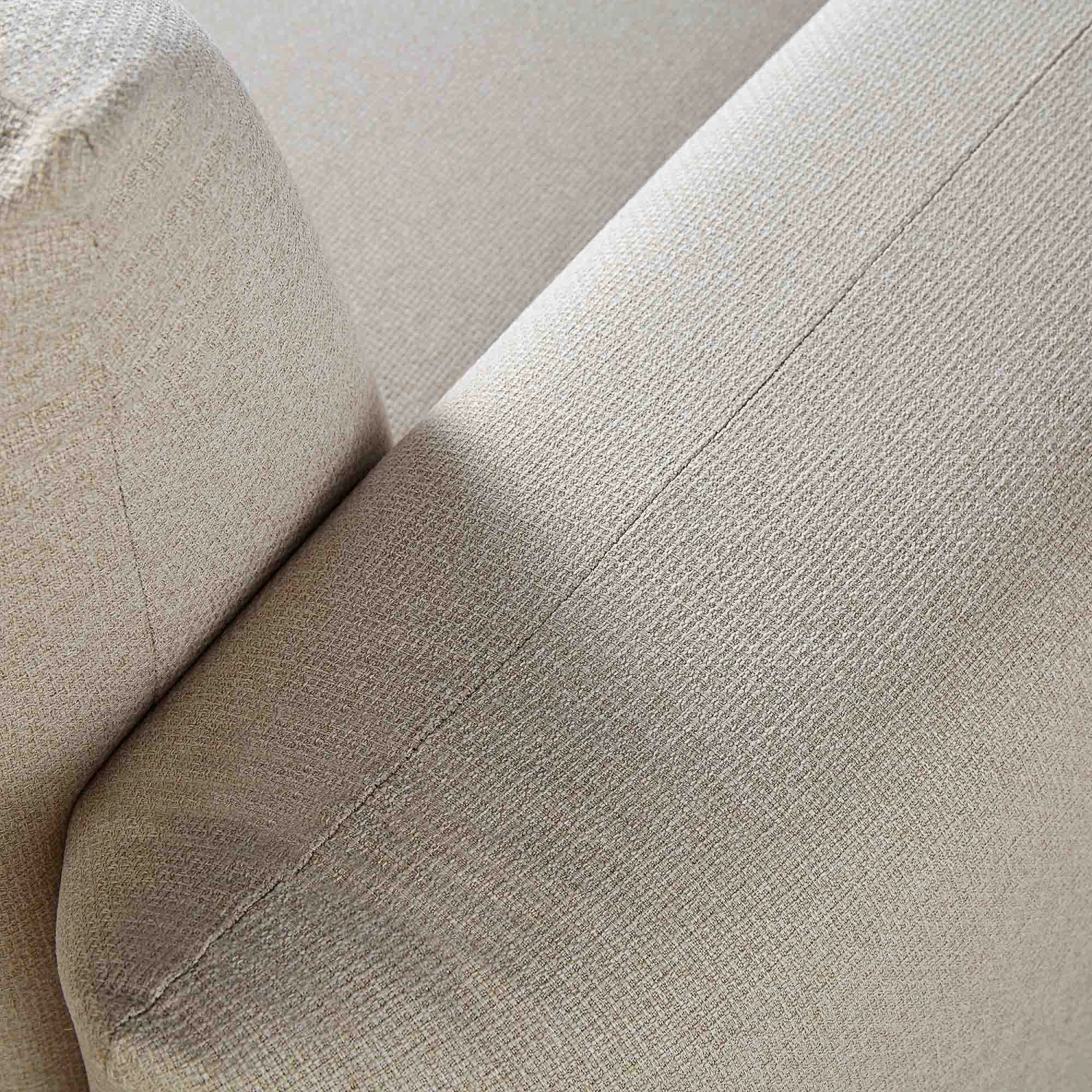 Gianni Three Seater Sofa, Beige Woven Fabric 18 Gianni Three Seater Sofa, Beige Woven Fabric - Image 16