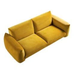 Gianni Three Seater Sofa, Goldenrod Velvet -Entreprise Cc Shop BOSF 9678 GOLD VEL 3ST WB4