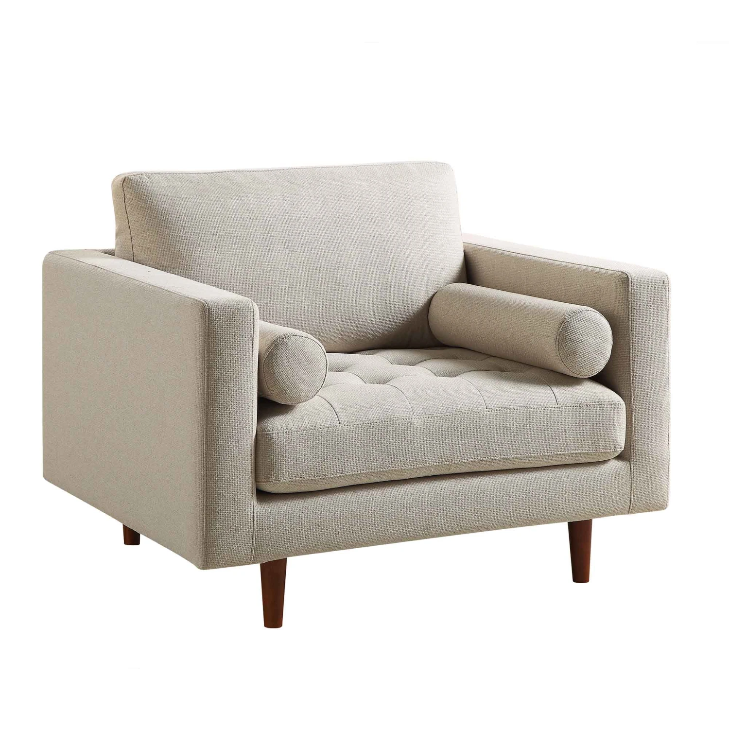 Henrietta Armchair, Beige Woven Fabric 7 Henrietta Armchair, Beige Woven Fabric - Image 6