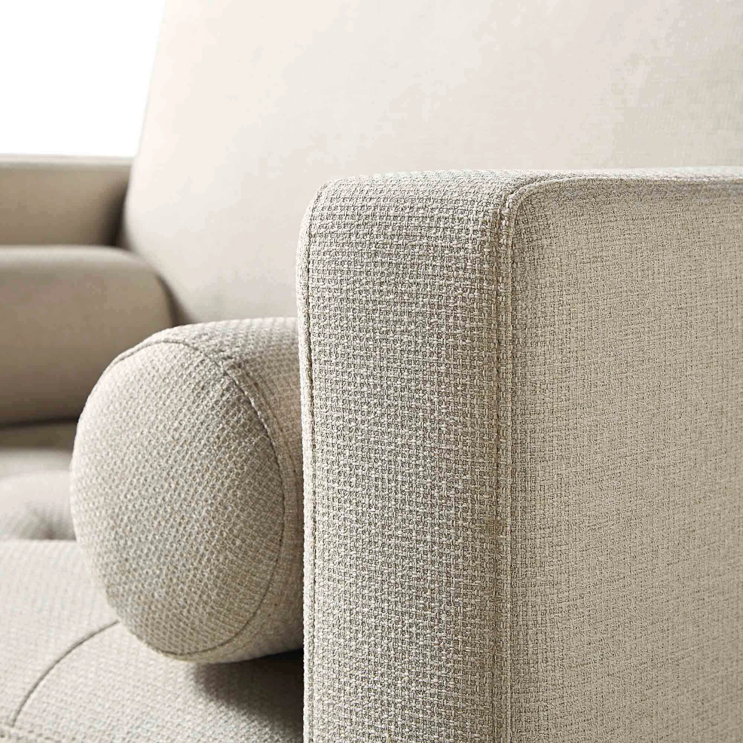 Henrietta Armchair, Beige Woven Fabric 11 Henrietta Armchair, Beige Woven Fabric - Image 10