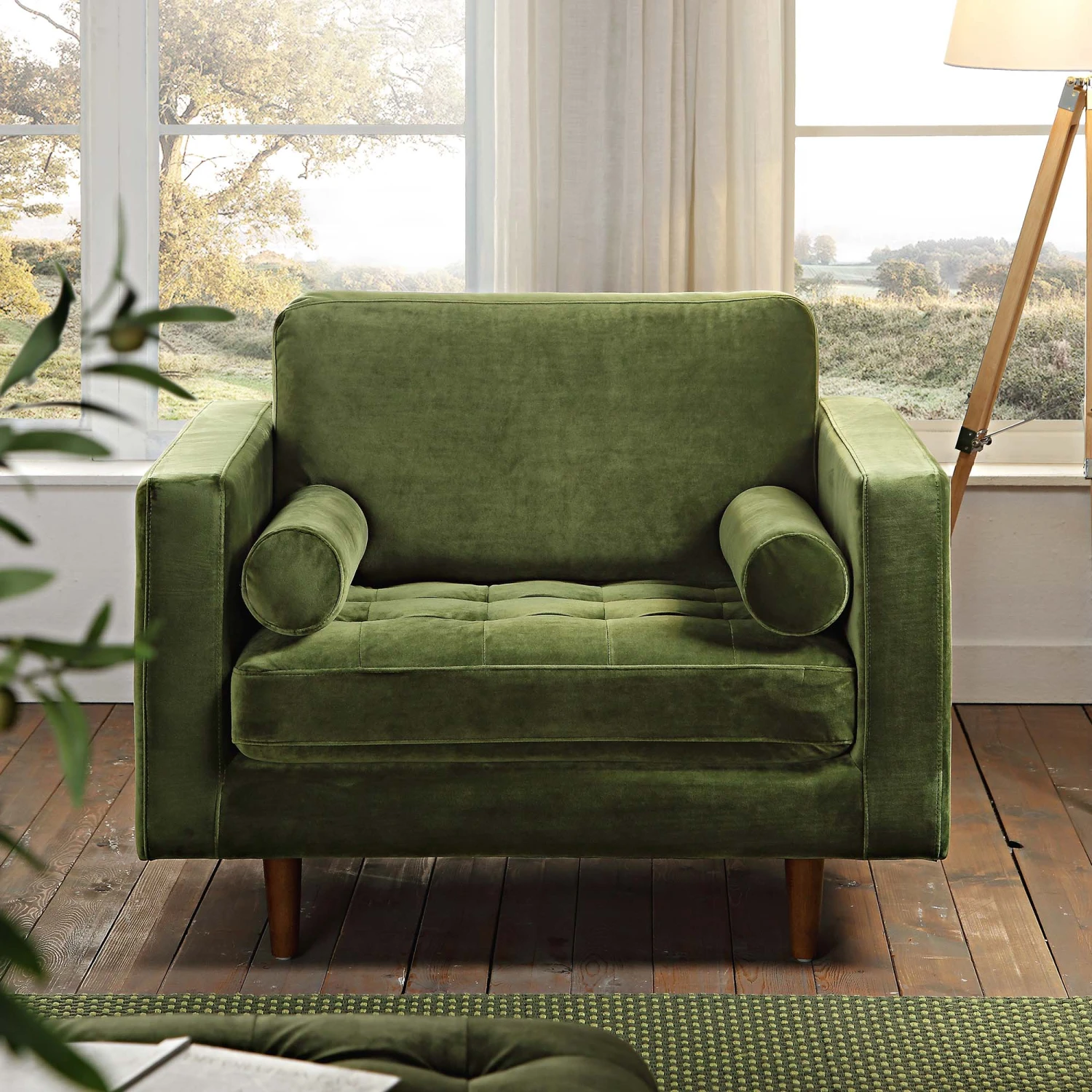 Henrietta Armchair, Moss Green Velvet 4 Henrietta Armchair, Moss Green Velvet - Image 2