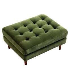 Henrietta Ottoman, Moss Green Velvet 18 Henrietta Ottoman, Moss Green Velvet -Entreprise Cc Shop BOSF 9680 FERN VEL STOOL WB1