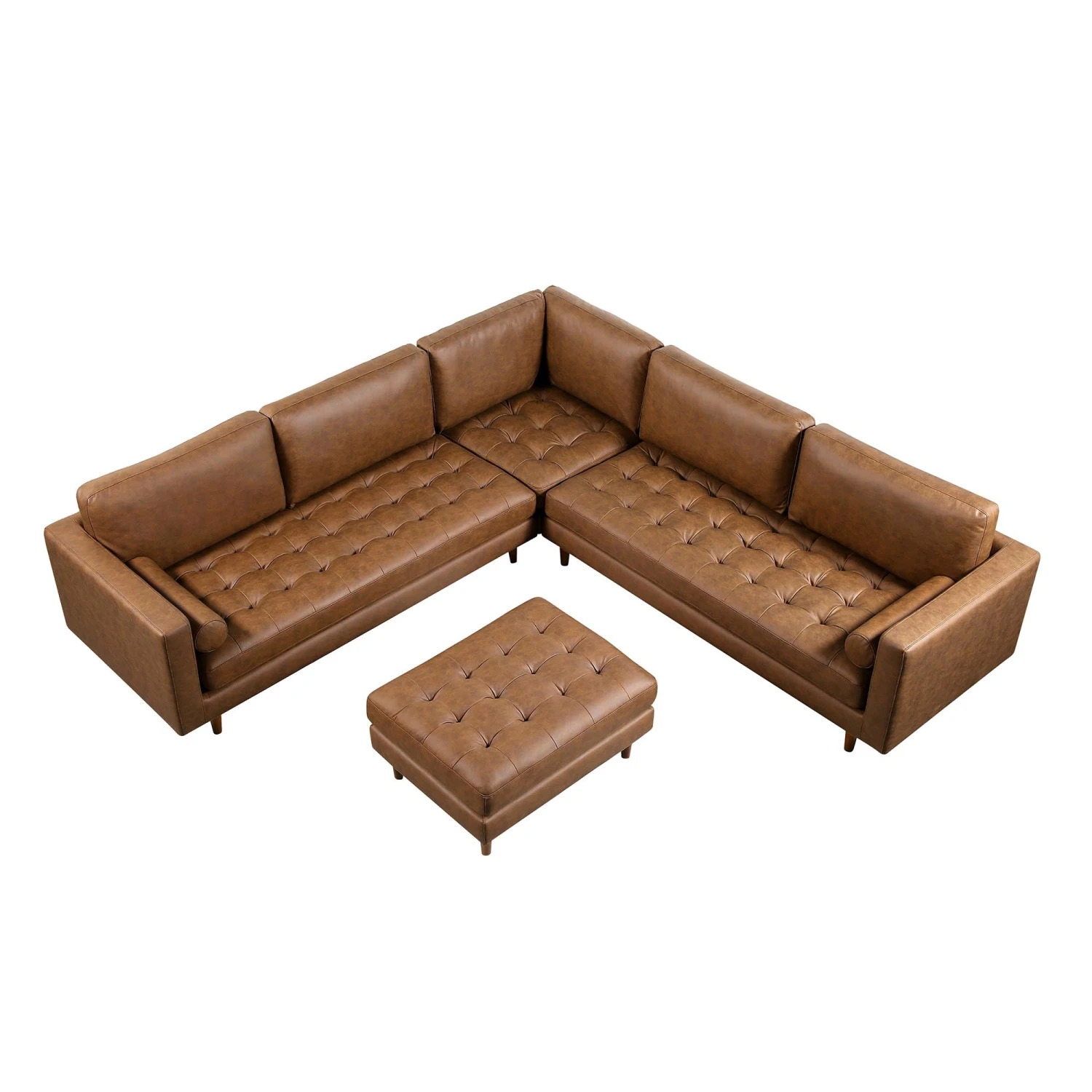 Henrietta 5+Seater Corner Sofa, Tan Faux Suede 14 Henrietta 5+Seater Corner Sofa, Tan Faux Suede - Image 12