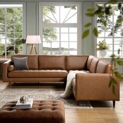 Henrietta 5+Seater Corner Sofa, Tan Faux Suede 19 Henrietta 5+Seater Corner Sofa, Tan Faux Suede -Entreprise Cc Shop BOSF 9680 TAN FXLT CORNER SET scene2
