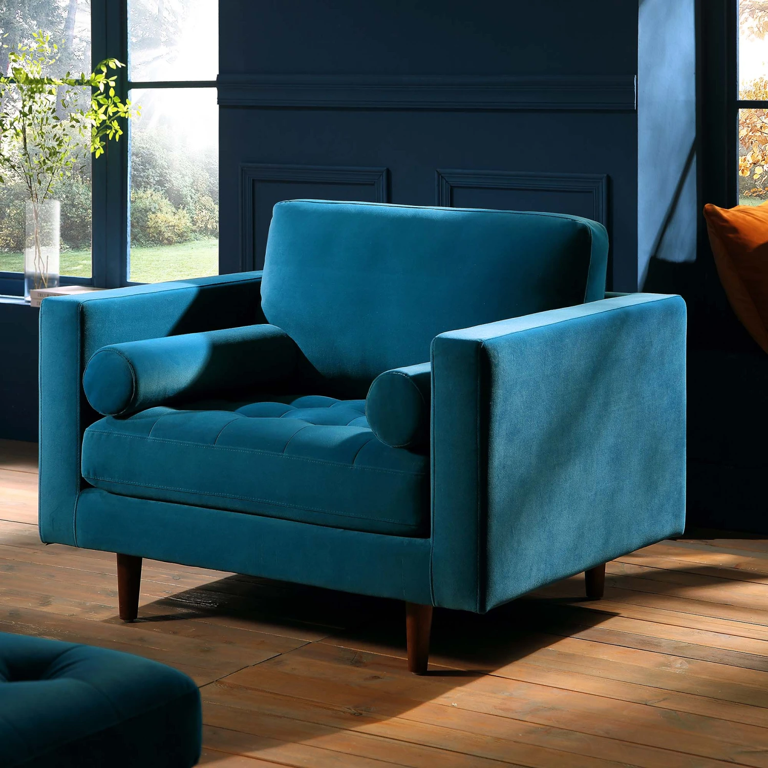 Henrietta Armchair, Teal Velvet 3 Henrietta Armchair, Teal Velvet