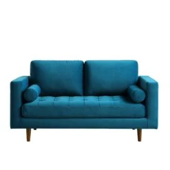Henrietta 2-Seater Sofa, Teal Velvet -Entreprise Cc Shop BOSF 9680 TEAL VEL 2ST WB1
