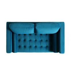 Henrietta 2-Seater Sofa, Teal Velvet -Entreprise Cc Shop BOSF 9680 TEAL VEL 2ST WB3