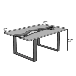 Kelonwa River Effect Solid Oak And Inset Glass Coffee Table -Entreprise Cc Shop BSD 031 Grey