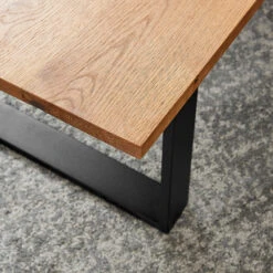 Kelonwa River Effect Solid Oak And Inset Glass Coffee Table -Entreprise Cc Shop BSD 031 detail2
